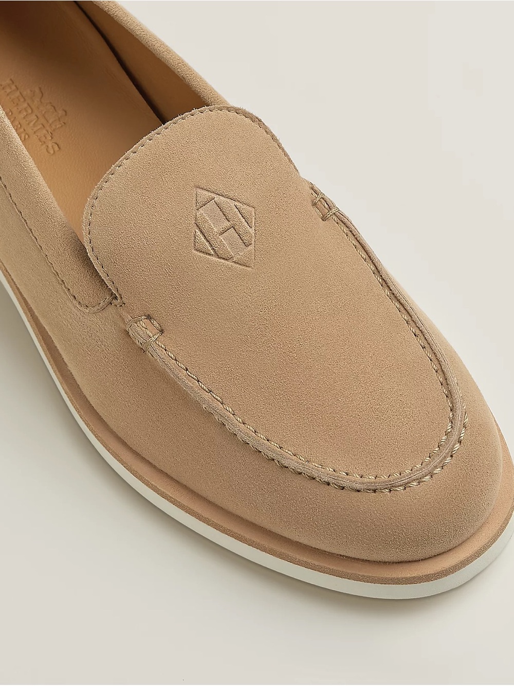 HERMES BNIB AUTHENTIC LOW LOAFER SHOES BEIGE CAMEL EUR 39 US 8.5